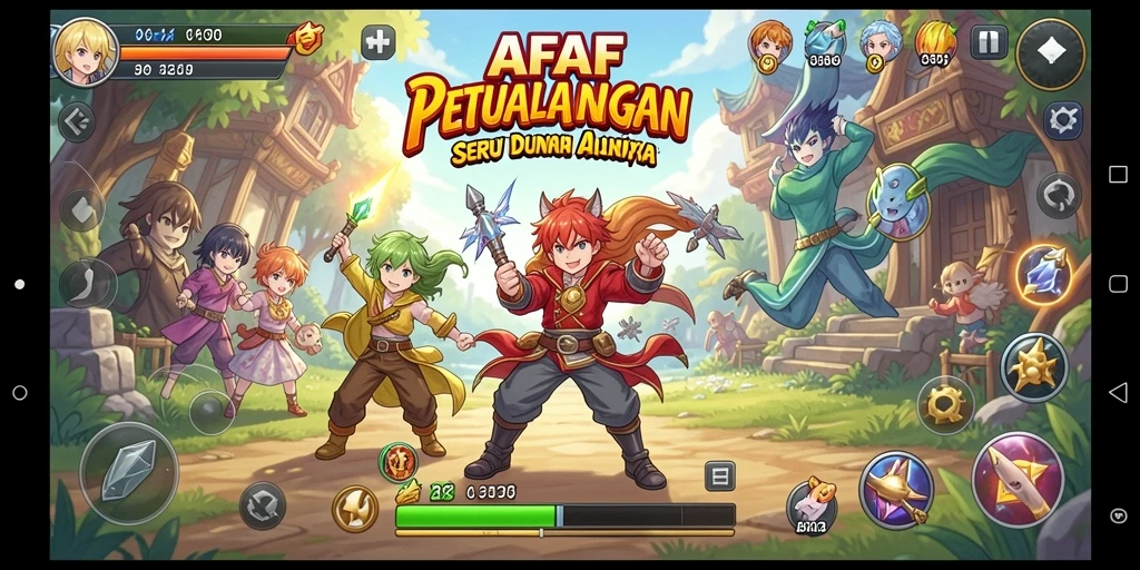 Screenshot gameplay AFAF menampilkan karakter anime dalam aksi.
