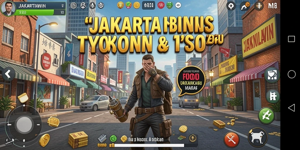 Gameplay seru JAKARTAWIN dengan simulasi bisnis yang menarik.
