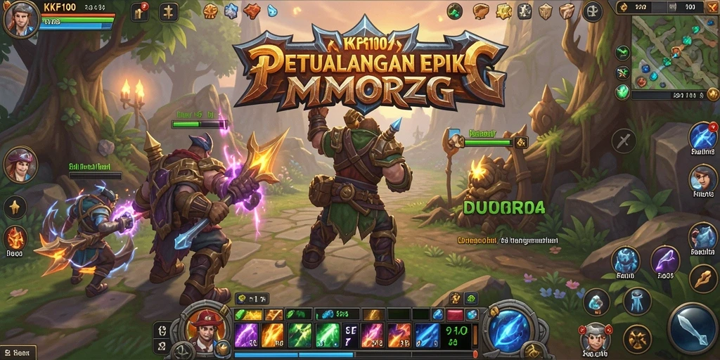 Screenshot KPK100 yang menampilkan aksi seru di dunia MMORPG.