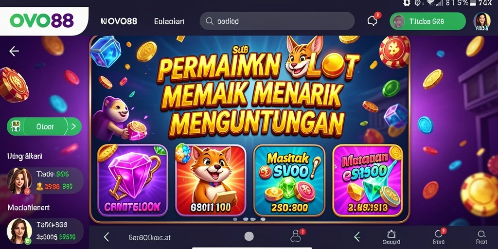 Screenshot gameplay OVO88 menampilkan pengalaman bermain Slot yang seru dan penuh warna.