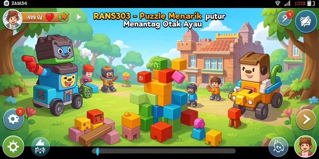Tampilan gameplay teka-teki yang penuh warna dan menantang.