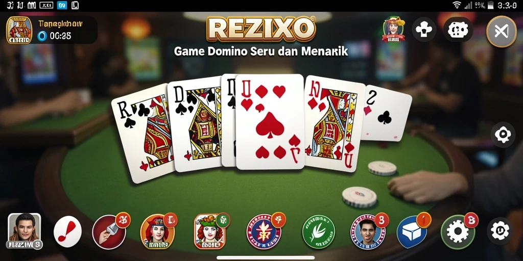 Tampilan gameplay seru dari REZIXO dengan aksi domino yang menegangkan.