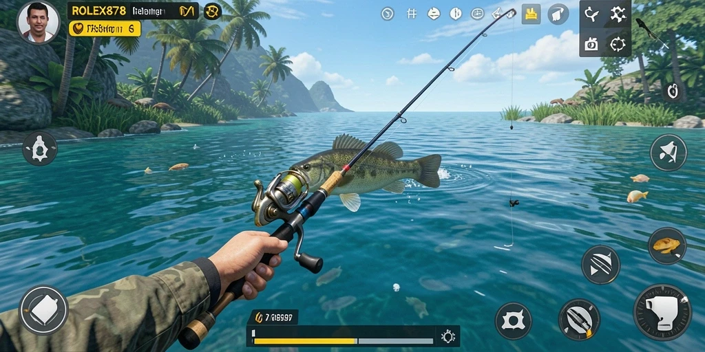 Tampilan gameplay ROLEX878 dengan pengalaman memancing yang mendebarkan.