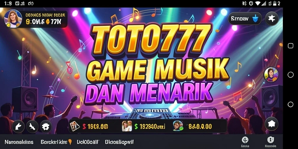 Tampilan gameplay TOTO777 dengan irama musik yang menarik.